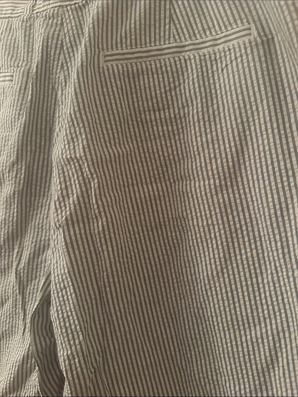 J. Crew Navy and White Striped Seersucker Shorts